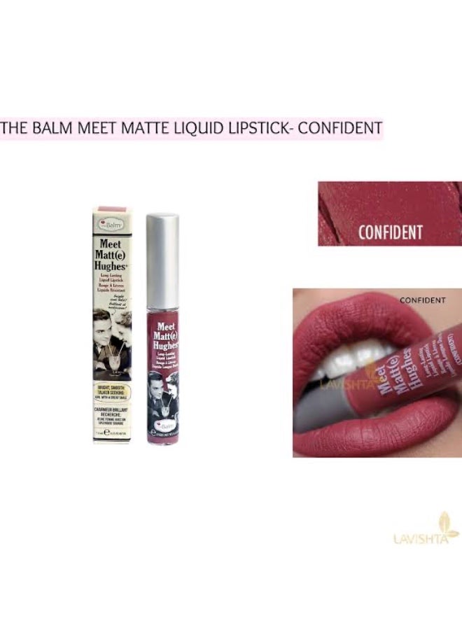 TheBalm Meet Matt(e) Hughes Liquid Matte Lipstick, Confident -100%genuine brand - Image 2